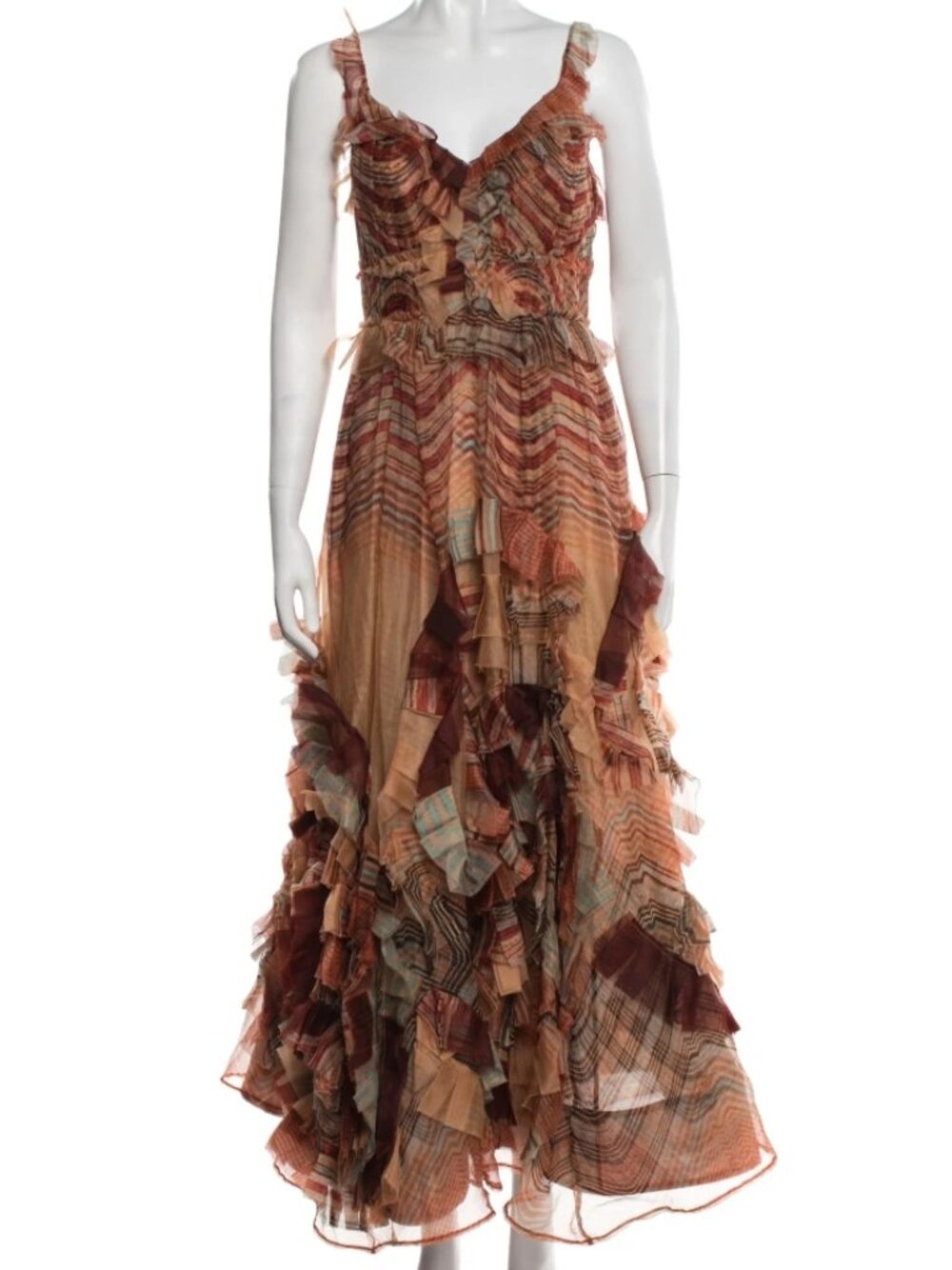 RARE 2024 Collection NWOT ULLA JOHNSON Margaux Silk Maxi Gown Tierra XS $2,150 - Picture 2 of 3